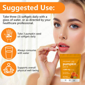 Heiß verkaufte Kürbiskernöl-Kapseln 1000mg pro Portion mit kalt gepressten 180-Kapseln mit Säge palme - Product Image 4