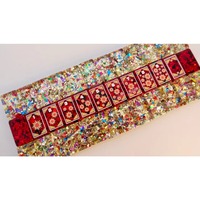 Jeu de Mahjong américain Fengcai Factory, tuiles de Mahjong américaines gravées en acrylique personnalisées, confettis rouges, Noël, pour soirée de jeu en famille