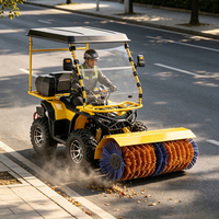 Véhicule utilitaire tout-terrain 4x4 à essence 300cc pour adultes avec balayeuse à neige, brosse avant et toit, modèle OEM