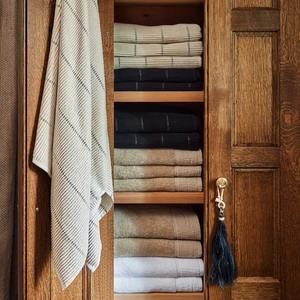 Luxury 6-Piece Cotton Towel Set for Adults 600 GSM Soft Garment-Dyed Hemstitched Pleated Border Includes Hanger Loop Home Use - Product Image 4