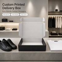 Boîte de livraison pliable haut de gamme en carton ondulé imprimé sur mesure, écologique, pour chaussures et vêtements, avec logo personnalisé