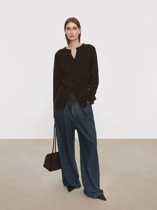 <span class=keywords><strong>Cardigan</strong></span> in maglia di lana arricciata a fila singola Multi-fibbia, maglione dimagrante Versatile autunno e inverno - Product Image 2