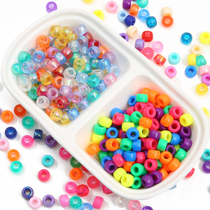 Acrylic Plastic Braid <strong>Pony</strong> <strong>Beads</strong> Hair Decoration Big Hole <strong>Bead</strong> for Diy Hair Accessories Dreadlocks Jewelry Making - Product Image 1