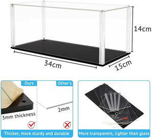 <span class=keywords><strong>Acrylic</strong></span> Mô hình xe hộp hiển thị độ ẩm bằng chứng gương cơ sở bàn cho các mô hình lớn trong suốt Diecast Showcase - Product Image 4
