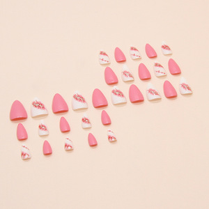 Haute Qualité De Luxe Conçu Réutilisable Imprimé <span class=keywords><strong>Faux</strong></span> <span class=keywords><strong>Ongles</strong></span> Court Fleur D'amande Presse Sur <span class=keywords><strong>Ongles</strong></span> <span class=keywords><strong>Ongles</strong></span> Artificiels Pour Femme - Product Image 3