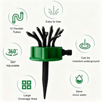 Buse d'arrosage goutte-à-goutte réglable en plastique vert à haute pression, multi-trous, pour l'irrigation des fermes, jardins et pelouses, avec jets multiples