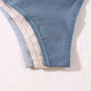 Tanga de mujer 2025 de algodón peinado 40S, transpirable, cómoda, de talle bajo, sin costuras, tejida, antibacteriana, ecológica, ODM - Product Image 3