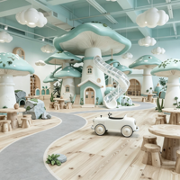 Aoleao Custom Meadow Aire de jeux intérieure avec toboggan, zone de jeu pour voitures et coin de repos pour enfants, espace de jeu souple, certifié CE TUV CPC