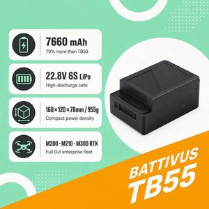 Batería de Repuesto TB55 para DJI <span class=keywords><strong>Matrice</strong></span> 200 <span class=keywords><strong>210</strong></span> Series, 7660mAh 22.8V LiPo 6S de Alta Capacidad para Inspección de Seguridad Industrial - Product Image 1