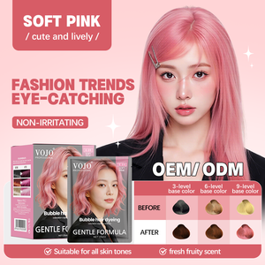 Tinte para el Cabello en Espuma Rosa Suave, 25ml*10 Sobres, el Más Vendido en Tailandia y Vietnam, Tonos de Moda Disponibles, <span class=keywords><strong>Sin</strong></span> Amoníaco, VOJO - Product Image 1