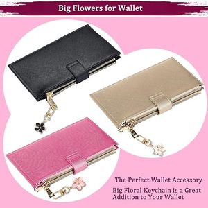 Cute Flower Keychain for Women Aesthetic Flower Bag Charm Zipper Pull Charm for Handbags Backpack <b>Purse</b> Car Keys Accessories - Product Image 4