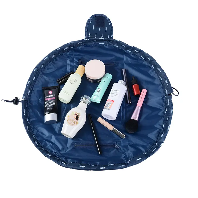 Amazon Hot Selling Lazy Drawstring Cosmetic Bag Pouch Flat Lay Magic Travel Pouch Portable Make Up Makeup Storage Pocket