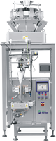 Machine de conditionnement verticale Elemotion pour aliments pour animaux de compagnie, avec peseuse 14 têtes, pour le remplissage et la fermeture de sacs à boucle VFFS