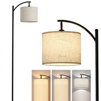 Lampadaire LED de style nordique en fer avec abat-jour en tissu, commande par bouton, pour salon, chambre à coucher, lampe de chevet verticale, lumière chaude, pour coin de canapé
