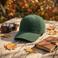 Gorra de Béisbol Unisex de Pana Sólida 100% Algodón, Ajustable, Estilo Polo Vintage con Bordado 3D para Deportes