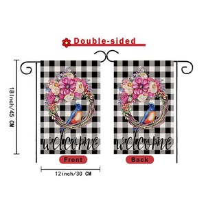 Double Face 30x45 Cm Colibris Fleurs Feuilles Florales Drapeau de Jardin de Bienvenue pour Décoration de Jardin - Product Image 4