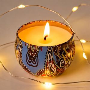 Nordic <b>Candle</b> Jar Aluminum Can With White Lid Luxury Box for Custom Soy Wax Aromatic Home Decor Brand Display <b>Set</b> - Product Image 3
