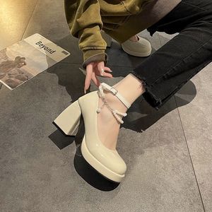 Sandalias de Tacón Alto de Alta Calidad para Mujer, Estilo Nupcial, de Cuero Genuino, Tacón Cuadrado, Cierre Deslizante, Antideslizantes, Cómodas e Informales - Product Image 5