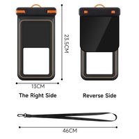Casing Ponsel Tahan Air Universal IPX8 Ramah Lingkungan TPU Segel Ganda Kantong Kedap Air dengan Tali Gantungan untuk Berenang Menyelam