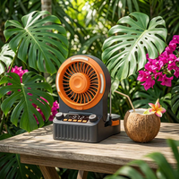 Ventilateur de camping sans fil 10000 mAh, ventilateur de bureau à manivelle, ventilateur de camping portable réglable à haute vitesse avec chargement USB