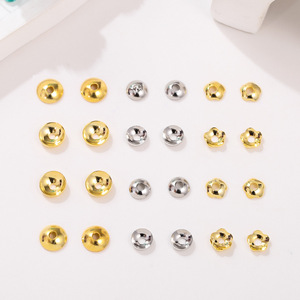 <b>Copper</b> Flower Holder 18K Gold Plated Round For <b>Bracelet</b> Making DIY Jewelry Accessories - Product Image 2