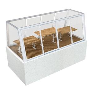 Vitrina Exhibidora de Pan de Alta Capacidad con Exterior de Mármol, Base de Vidrio Transparente y Ruedas - Product Image 4