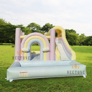 Nouvelle conception de terrain de jeux gonflable pour fêtes en plein air, château gonflable <span class=keywords><strong>rose</strong></span> avec toboggan et <span class=keywords><strong>piscine</strong></span> à balles - Product Image 5