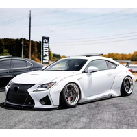 Kit de carrocería ancha Rocket Bunny de fibra de resina para Lexus RCF (modelos 2014-2018), con alerón delantero, difusor trasero, faldones laterales y guardabarros.