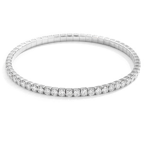 Bracciali Tennis in <span class=keywords><strong>Moissanite</strong></span>, Gioielli di Moda con Diamanti, Placcati in Oro 18K, Argento Sterling 925, Bracciale Elastico per Donne - Product Image 5