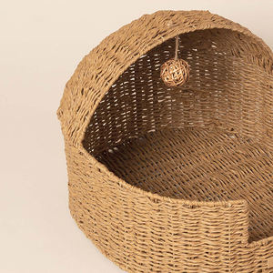 Neuheit: Süßer Haustier-Schlafkorb aus Seegras, Naturmaterial, faltbares Haustier-Zelt – Bestseller, Luxuriöse Betten für Haustiere - Product Image 2