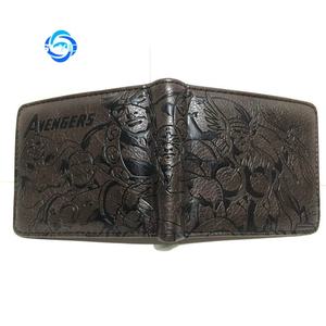 Monedero corto en relieve periférico de superhéroe para estudiantes, billetera de cuero con personalidad a la moda para hombres y mujeres, bolso para tarjetas en stock - Product Image 3