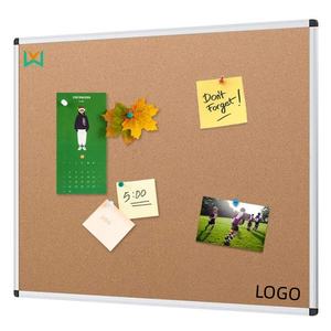 Tableau d'affichage mural en liège et tableau d'écriture avec cadre en bois argenté, taille personnalisée, avec accessoires pour la maison et le bureau - Product Image 1