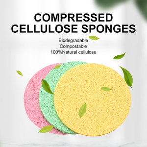 Tái sử dụng bột gỗ màu hồng Facial cellulose <span class=keywords><strong>Sponge</strong></span> cho Spa sử dụng-loại bỏ thân thiện với môi cọ rửa miếng đệm - Product Image 5