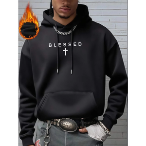 Top Quality 100% Cotton <b>Pullover</b> <b>Men</b> Hoodies Sweatshirts Streetwear Tracksuits Denimes Heavyweight Puff Printing Hoodie - Product Image 3