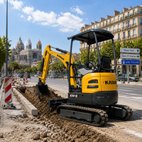 Mini-excavatrice compacte industrielle d'occasion KAISAN 1,8 tonne (18 tonnes) certifiée CE/EPA, fabriquée en Corée, avec garantie d'un an
