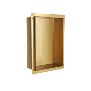 13.4 pouces or brossé acier inoxydable 304 armoire <span class=keywords><strong>murale</strong></span> moderne carrelage insérer <span class=keywords><strong>niche</strong></span> <span class=keywords><strong>murale</strong></span> salle de bain étagères de rangement douche - Product Image 3