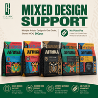Sacs d'emballage pour café en PET, imprimés avec logo personnalisé, étanches, 250g, 1lb, 5lb, à fond plat, avec valve et fermeture éclair, pour café torréfié et gelée