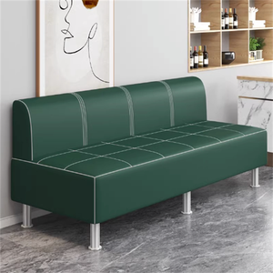 Nuevo Sofá de Espera Moderno de Lujo Ligero en Cuero Negro Resistente para Barbería, Salón de Belleza, Hotel, Apartamento - Product Image 3