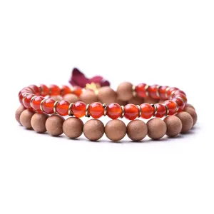 New Yoga Rosary Multilayer Stone Wood Beads Bracelet Tibetan Buddhist Mala Buddha Charm Bracelet For Women Men