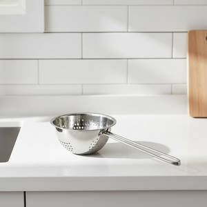 Cuillère écumoire multifonction perforée en acier inoxydable de haute qualité Agarkar Exports, avec tête miroir et manche satiné résistant à la chaleur - Product Image 2