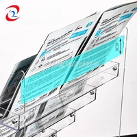 Support publicitaire en acrylique transparent à plusieurs niveaux Support acrylique pour brochures, fichiers et documents, étagère pour cartes de vœux, présentoir photo