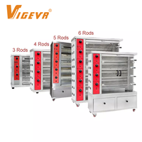 Four Rôtissoire à Gaz Commercial OEM à 8 Broches pour Restaurant, Rôtissoire à Poulet Professionnelle, Machine à Rôtir pour Traiteur