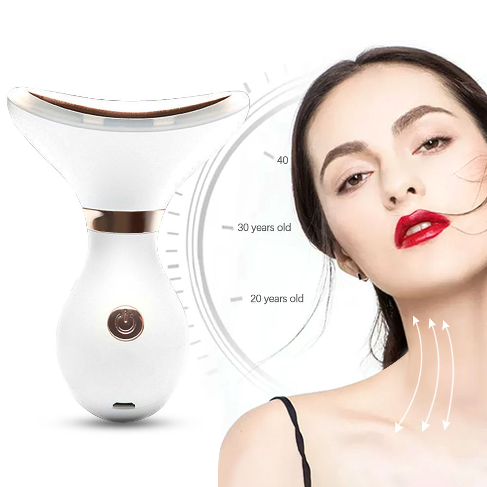 3 Colors LED Photon Therapy Beauty Instrument Reduce Double Chin Wrinkle Remover Face Lift Smart Electric Neck Massager