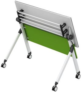 Mesa de Conferencia Metálica Convertible Moderna y Contemporánea para Oficina, Escuela, Aula, Taller, Escritorio de Estudio Plegable con Ruedas para Reuniones - Product Image 5