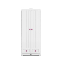 Garde-robe simple à deux portes et deux dessins, design minimaliste moderne, idéal pour la chambre d'un bébé et des enfants, nouveau produit