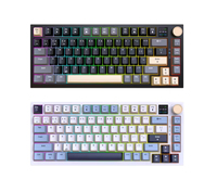 Teclado Mecánico para Juegos RGB con Pantalla Multimedia a Color de Triple Modo y Logotipo Personalizado OEM, Teclado para Juegos 3 en 1 de 81 Teclas para PC y Portátil