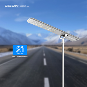 Lampe solaire de rue intégrée à l'usine SRESKY avec capteur de mouvement, panneau solaire, lampe Jalan 60w 80w 100w, éclairage solaire de rue extérieur - Product Image 1