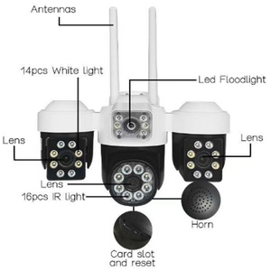 Bullet WiFi 4G Solar <b>Camera</b> Three Lenses Outdoor 15MP 8K HD IP Full Color Night Vision Yoosee CCTV <b>Security</b> Protection Cameras - Product Image 1