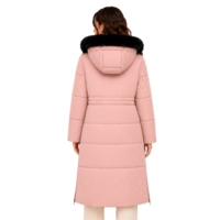 Manteau d'hiver long pour femme Cabellian, imperméable, coupe-vent, épais, avec capuche amovible en fausse fourrure, parka rembourrée en duvet, 380g