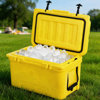 Geïndividualiseerde moderne duurzame rotomolding PE plastic waterdichte thermische herbruikbare 45qt draagbare koelbox voor blikjes en voedsel, 10 dagen ijs.